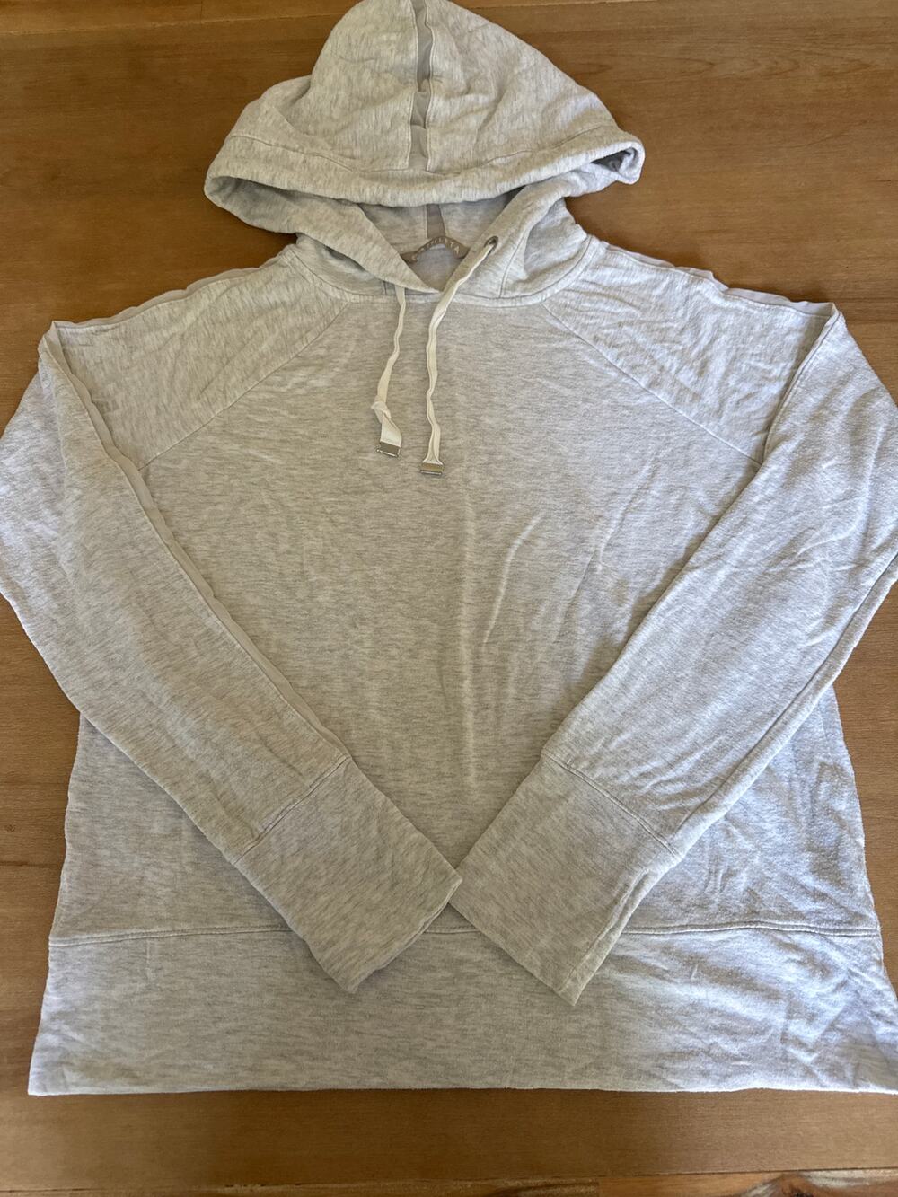 Athleta Light weight Hoodie Small Tall Modal Heather Cream Gray